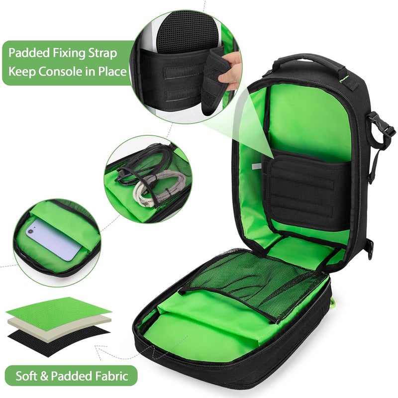 PGmoon Sling Carrying Case Compatible with Xbox Series S Game Console, Storage Travel Bag for Wireless Controllers and More Accessories (Patent Design) - Image 2